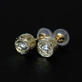 ハワイアンジュエリー ピアス ダイヤモンドピアス スタッドピアス ダイヤモンド 0.05ct カラット 一粒ダイヤ 片耳(1個)購入可 K14イエローゴールド 14K シリコンキャッチ シンプル 20G ゲージ メンズ レディース プレゼント ハロウィン 【品番：GE105】