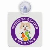 カーサイン 高齢者マーク SENIOR SAFE DRIVER ラガマフィン 車内用 吸盤タイプ 収れん火災防止タイプ 肉球 日本製 車 ステッカー