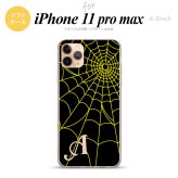 iPhone11ProMax iPhone11pro max スマホケース ソフトケース 蜘蛛 巣 A 黄 +アルファベット メンズ レディース nk-i11pm-tp934i
