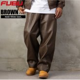 FUBU フブ レザーパンツ メンズ レディース fam-62500 フェイクレザー イージーパンツ ワイドパンツ バギーパンツ 合皮 ルーズシルエット ストリート ヒップホップ ダンス カジュアル ボトムス M L XL XXL 2026FW Karlas