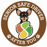 カーサイン 高齢者マーク SENIOR SAFE DRIVER チワピン マグネット 強力 直径13cm 肉球 日本製 車 ステッカー