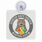 カーサイン 高齢者マーク SENIOR SAFE DRIVER マンクス 車内用 吸盤タイプ 収れん火災防止タイプ 肉球 日本製 車 ステッカー