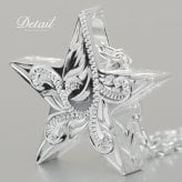 ハワイアンジュエリー ネックレス シルバー ペアネックレス 2本セット 誕生石入れ可 スター 星 リバーシブル スクロール マイレリーフ シルバー925 大人 長さ選べる カップル 夫婦 プレゼント ハロウィン 【品番：CG-SP2505P】