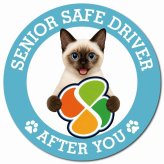 カーサイン 高齢者マーク SENIOR SAFE DRIVER スキフトイボブテイル マグネット 強力 直径13cm 肉球 日本製 車 ステッカー