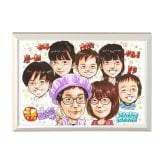 古希祝い プレゼント 70歳 大家族 子供から 手描き 手書き 似顔絵 名入れ 送料無料｜孫 両親 祖父母 誕生日 記念品 サプライズ オーダーメイド 世界に一つ 長寿祝い 紫 古稀 七十歳 ギフト