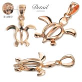 ゴールド ネックレス ハワイアンジュエリー ネックレス ホヌ ピンクゴールド ネックレス 幸せを運ぶ ホヌ Lサイズ 14K K14ピンクゴールド K10カットあずきチェーン太さ0.9mm ギフトラッピング可能 彼女 妻 女性 レディース プレゼント ハロウィン 【品番：CG-GP117R-228SDC4】