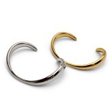 ステンレス ニュアンスバングル ウェーブ カーブ メタルブレスレット ゴールド 18KGP シルバー 腕輪 シンプル こなれ感 お洒落 人気 華奢 重ね付け 細身 高級感 レディース 女性 金属アレルギー対応