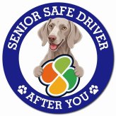 カーサイン 高齢者マーク SENIOR SAFE DRIVER ワイマラナー マグネット 強力 直径13cm 肉球 日本製 車 ステッカー