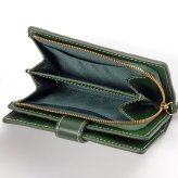 ベリーズヨーク　BELLIES YORK　二つ折り財布　BYTM1945GR　グリーン　緑色　ベジタブルタンニン　イタリアンレザー　牛革　”エイジングを楽しむ革小物”