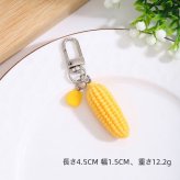 とうもろこし キーホルダー 2点セット コーン モチーフ 食品サンプル風 バッグチャーム キーチャーム ミニチュア かわいい おしゃれ プレゼント