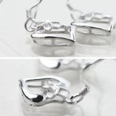 ハワイアンジュエリー ピアス オープンハート プルメリア シルバー925 ジルコニア フックピアス 揺れる ぶら下がり 金属アレルギー対応 樹脂フック イヤリングにパーツ交換可能 彼女 妻 女性 レディース 誕生日 プレゼント ハロウィン 【品番：SE51401】