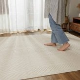ラグ カーペット トラム アイボリー ベージュ 130×190 綿混 コットン 洗濯機OK HOT対応 床暖房対応 防ダニ抗菌 防臭 リビング グ HOT対応・床暖房対応 防ダニ