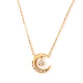 ダイヤモンド ネックレス 0.04ct 三日月 月 K10 K18 10K 18K 10金 18金 プラチナ 女性 レディース 誕生日 記念日 プレゼント ギフト 誕生日プレゼント 10代 20代 30代 40代 妻 彼女 ムーン ゴールド ホワイトゴールド ピンクゴールド イエローゴールド ダイヤ 揺れる アクセサリー アレルギー対応 金属アレルギー
