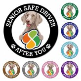 カーサイン 高齢者マーク SENIOR SAFE DRIVER ワイマラナー マグネット 強力 直径13cm 肉球 日本製 車 ステッカー