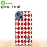 iPhone13mini iPhone13 mini ケース ハードケース アーガイル 赤 青 +アルファベット  nk-i13m-1403i