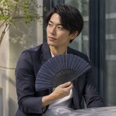 扇子 メンズ おしゃれ グレンチェック チェック 紺 カーキ 男性用 上品 大人 ビジネス 浴衣 和装 名入れ プレゼント ギフト