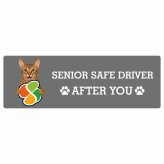 カーサイン 高齢者マーク SENIOR SAFE DRIVER オシキャット ステッカー シール 長方形 20x6.7cm 肉球 日本製 車