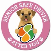 カーサイン 高齢者マーク SENIOR SAFE DRIVER ボーダーテリア マグネット 強力 直径13cm 肉球 日本製 車 ステッカー
