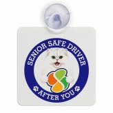 カーサイン 高齢者マーク SENIOR SAFE DRIVER チンチラ 車内用 吸盤タイプ 収れん火災防止タイプ 肉球 日本製 車 ステッカー