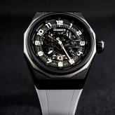 【正規品】MINBER ミンバー メンズ腕時計 自動巻き 3気圧防水 JC5002G-01 ホワイト ラバーベルト