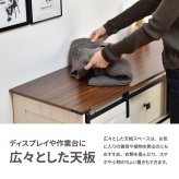 スライドドア付きチェスト3段 Farm house ワイドタイプ ONLS0390 引出し収納 不織布チェスト リビング収納 ヴィンテージ ナチュラル 角型 木製 バーンドア ファームハイスインテリア 幅100.5cm 奥行41cm 高さ74.5cm 新生活