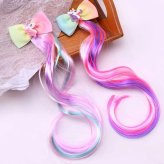 ユニコーン★キッズ ワンタッチ エクステ【キュンッ！とするユニコーンの可愛いカラフルエクステ】ユニコーン 雑貨 グッズ 子供 女の子 つけ毛 自然 ダンス カラー ヒップホップ メッシュ カラー ポイントウィッグ グラデーション エクステンション ギフト