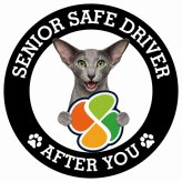 カーサイン 高齢者マーク SENIOR SAFE DRIVER オリエンタルショートヘア ステッカー シール 直径13cm 肉球 日本製 車