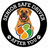 カーサイン 高齢者マーク SENIOR SAFE DRIVER 土佐犬 ステッカー シール 直径13cm 肉球 日本製 車