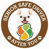 カーサイン 高齢者マーク SENIOR SAFE DRIVER フレンチブルドッグ ステッカー シール 直径13cm 肉球 日本製 車