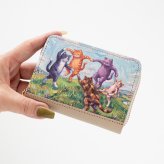 送料無料 お札が折れない コンパクトウォレット 【 猫たちのダンス 】 革 レザー マティス ダンス 猫 プレゼント