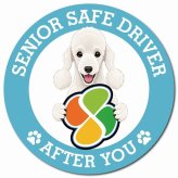 カーサイン 高齢者マーク SENIOR SAFE DRIVER ベドリントンテリア マグネット 強力 直径13cm 肉球 日本製 車 ステッカー