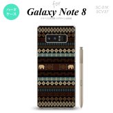 【SC01K】【スマホケース/スマホカバー】【ギャラクシー ノート8】SC01K スマホケース Galaxy Note8 SC-01K カバー ギャラクシー ノート8 エスニックゾウ 黒 nk-sc01k-1571【メール便送料無料】
