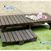 ウッドデッキ デッキ縁台 180×58 ステップセット ウッドデッキ風 簡単 縁側 本格的 DIY 木製 天然木 庭 ベランダ マンション おしゃれ 小型 北欧 ガーデン 屋外 家具 ブラウン ダークブラウン ライトブラウン エクステリア