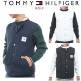 トミーヒルフィガー ゴルフ メンズ ノーカラー 中綿ベスト TOMMY HILFIGER THMA674 2026年秋冬モデル お誕生日祝い お祝い 記念品 お父さん 父の日 彼氏 男性 30代 40代 50代 60代  還暦祝い 敬老の日 人気プレゼント プレゼント