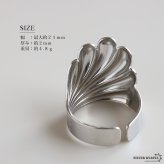 ステンレス ぷっくり シェルリング 個性的 ワイドリング ゴールド 18K GP シルバー フリーサイズ レディース 女性 指輪 金属アレルギー対応