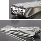 マネークリップ 幅12mm 名入れ 刻印 無料 誕生石入れ可 シルバー925 札ばさみ ハワイアンジュエリー スクロール柄 シンプル スマート会計 札入れ ブランド メンズ レディース 誕生日 プレゼント ハロウィン 【品番：SMCM104】