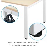 デスク チェア フリーアドレス ナチュラル パネルなし おしゃれ 北欧 オフィス オフィステーブル パソコン ワークテーブル 配線収納 奥行120cm 高さ72cm 机 新生活