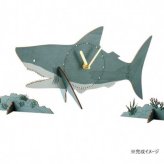 クロックパズル ホオジロザメ 木製 知育玩具 工作キット 組立時計 置き時計 立体パズル インテリア雑貨 子供 大人 ギフト プレゼント おしゃれ 動物モチーフ W24-0035 セトクラフト