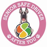 カーサイン 高齢者マーク SENIOR SAFE DRIVER グレートデン ステッカー シール 直径13cm 肉球 日本製 車
