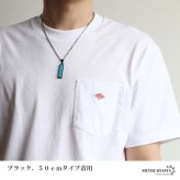 ステンレス スティックネックレス ターコイズ ペンダントネックレス ストーンネックレス ダブル喜平チェーン 細身 シルバー ブラック 水色 ブルー かっこいい メタル メンズ 男性 金属アレルギー対応
