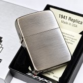 ZIPPO ライター 1941復刻 レプリカ ジッポ アンティークニッケル 銀古美 シルバー シンプル スタンダード 丸角 かっこいい おしゃれ メンズ ギフト