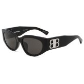 バレンシアガ BALENCIAGA サングラス アジアンフィット UVカット アイウェア フォックス BB0324SK-014 メンズ レディース ユニセックス ブラック+グレー 国内正規品