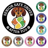 カーサイン 高齢者マーク SENIOR SAFE DRIVER ダックスフンド マグネット 強力 直径13cm 肉球 日本製 車 ステッカー