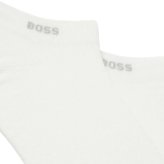 ヒューゴ・ボス HUGO BOSS ソックス アンクル丈 2足組 セット ロゴ コットン混紡 ストレッチ ギフト 靴下 50469849 100 メンズ ホワイト