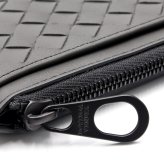 ボッテガヴェネタ BOTTEGA VENETA コインケース 小銭入れ カードケース フラグメントケース イントレチャート メンズ グレー 本革 レザー 薄型 ミニ財布 ファスナー 566430 V47W1 1428 カード5枚