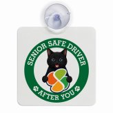 カーサイン 高齢者マーク SENIOR SAFE DRIVER 黒 車内用 吸盤タイプ 収れん火災防止タイプ 肉球 日本製 車 ステッカー