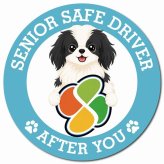 カーサイン 高齢者マーク SENIOR SAFE DRIVER 狆 マグネット 強力 直径13cm 肉球 日本製 車 ステッカー