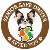 カーサイン 高齢者マーク SENIOR SAFE DRIVER パピヨン ステッカー シール 直径13cm 肉球 日本製 車