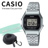 カシオ 腕時計 レディース シルバー ブラック 黒 デジタル チプカシ レトロ 海外モデル 逆輸入 小さめ 薄型 軽量 メタル LEDライト 学生 仕事 誕生日 プレゼント ギフト CASIO 収納ケース付き 成人 卒業 入学