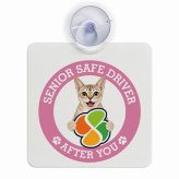 カーサイン 高齢者マーク SENIOR SAFE DRIVER シンガプーラ 車内用 吸盤タイプ 収れん火災防止タイプ 肉球 日本製 車 ステッカー